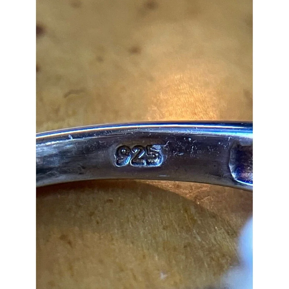 Natural Tanzanite Sterling Silver Ring Size 6.75